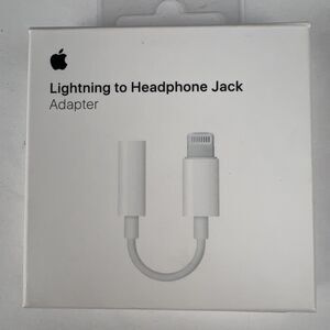 Original Apple Lightning to Headphone 3.5mm Jack Adapter New White MMX62AM/A